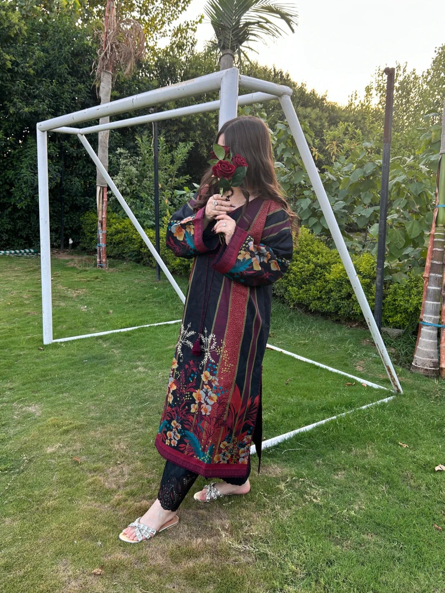 Sehrish Kanwal Lawn Printed Stitched 2-Piece Suit-Black