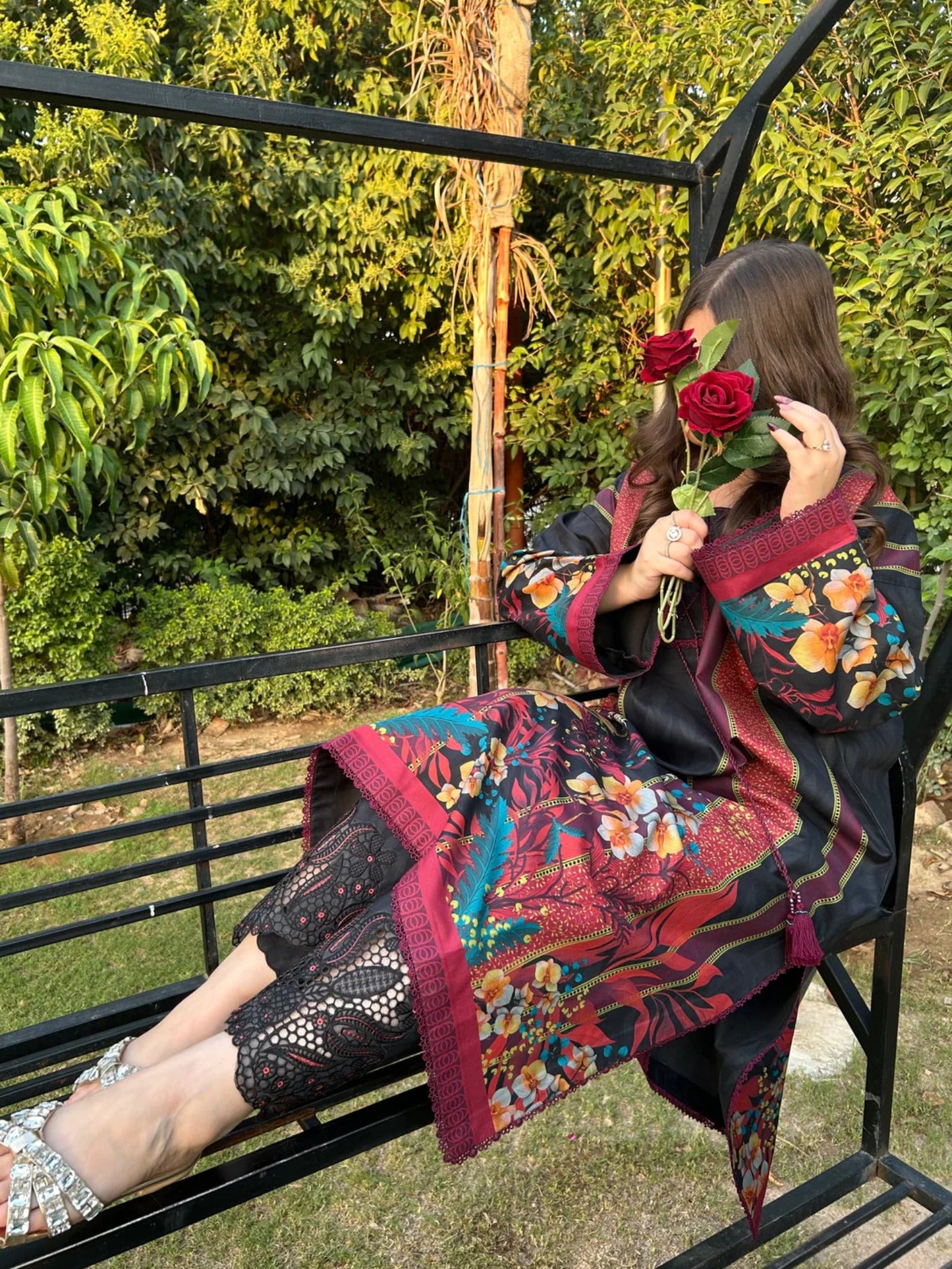 Sehrish Kanwal Lawn Printed Stitched 2-Piece Suit-Black