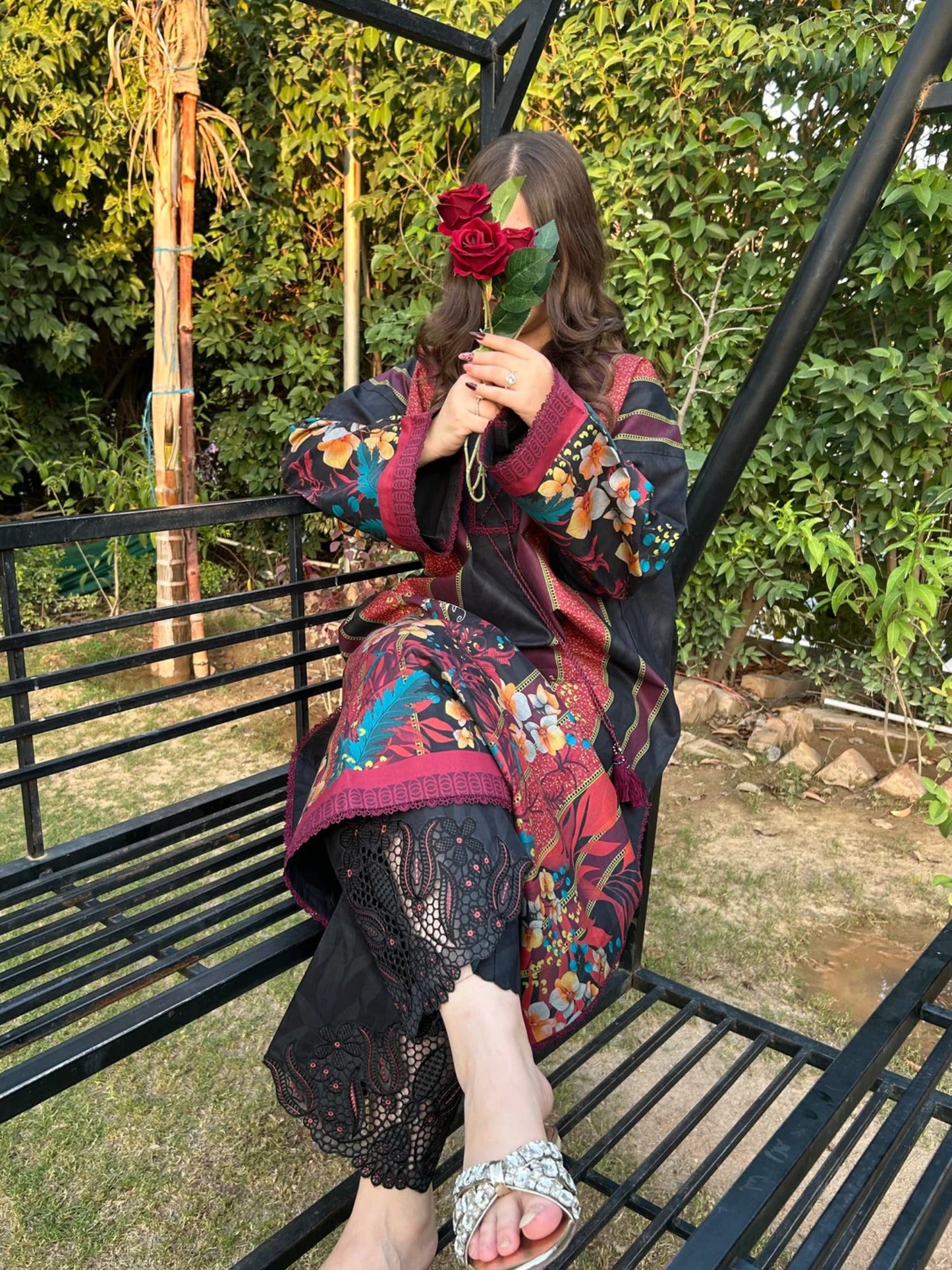 Sehrish Kanwal Lawn Printed Stitched 2-Piece Suit-Black