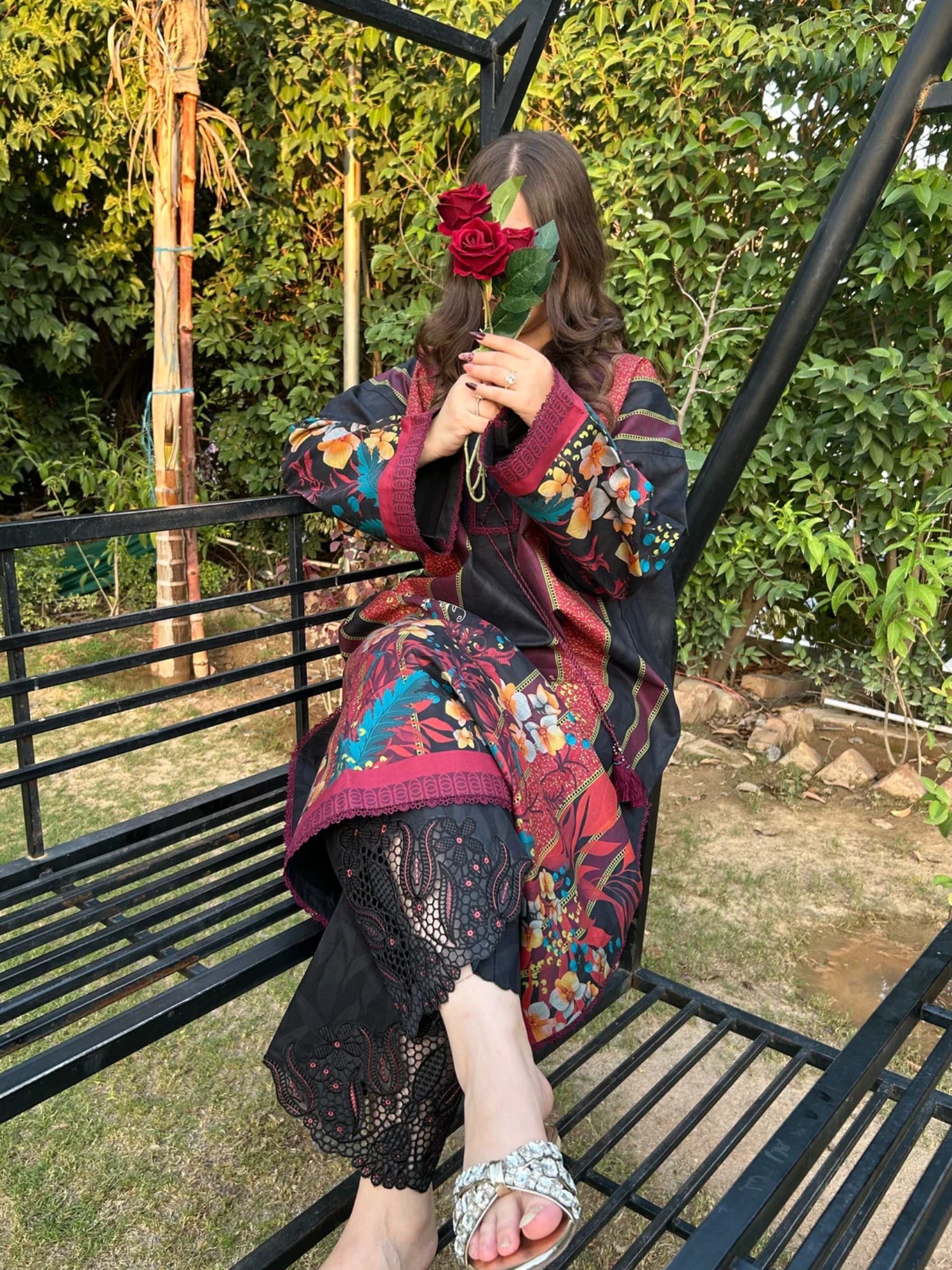 Sehrish Kanwal Lawn Printed Stitched 2-Piece Suit-Black