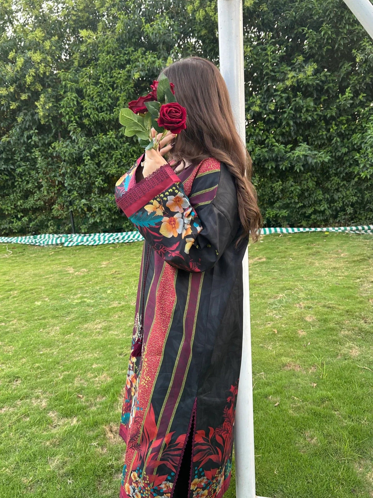 Sehrish Kanwal Lawn Printed Stitched 2-Piece Suit-Black
