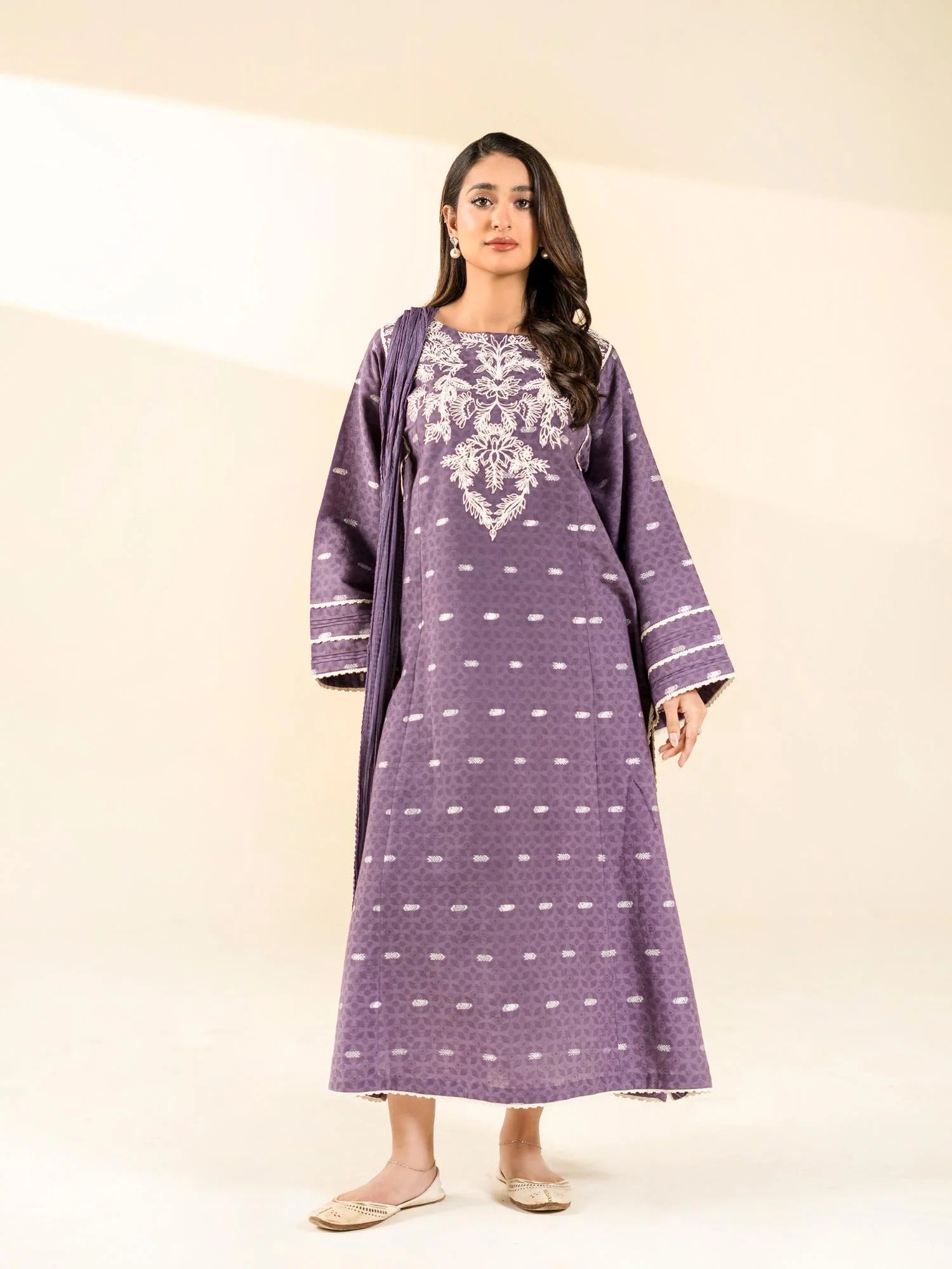 Purple-Rabazka Jacquard Embroidered Stitched 2-Piece Suit-WRTW-DJC-S26-2PC-02
