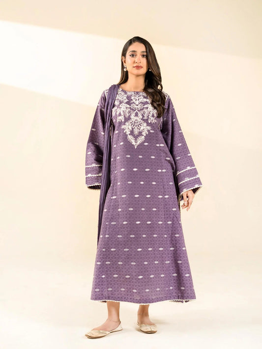 Purple-Rabazka Jacquard Embroidered Stitched 2-Piece Suit-WRTW-DJC-S26-2PC-02