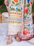 White and Multi-Chandan Nagri Lawn Embroidered Stitched 3-Piece Suit-Willow Faye