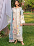Blue and White-Chandan Nagri Lawn Embroidered Stitched 3-Piece Suit-Oree Skye