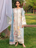 Blue and White-Chandan Nagri Lawn Embroidered Stitched 3-Piece Suit-Oree Skye