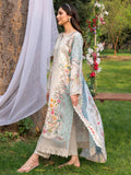 Blue and White-Chandan Nagri Lawn Embroidered Stitched 3-Piece Suit-Oree Skye