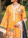 Orange-Chandan Nagri Lawn Embroidered Stitched 3-Piece Suit-Lioré