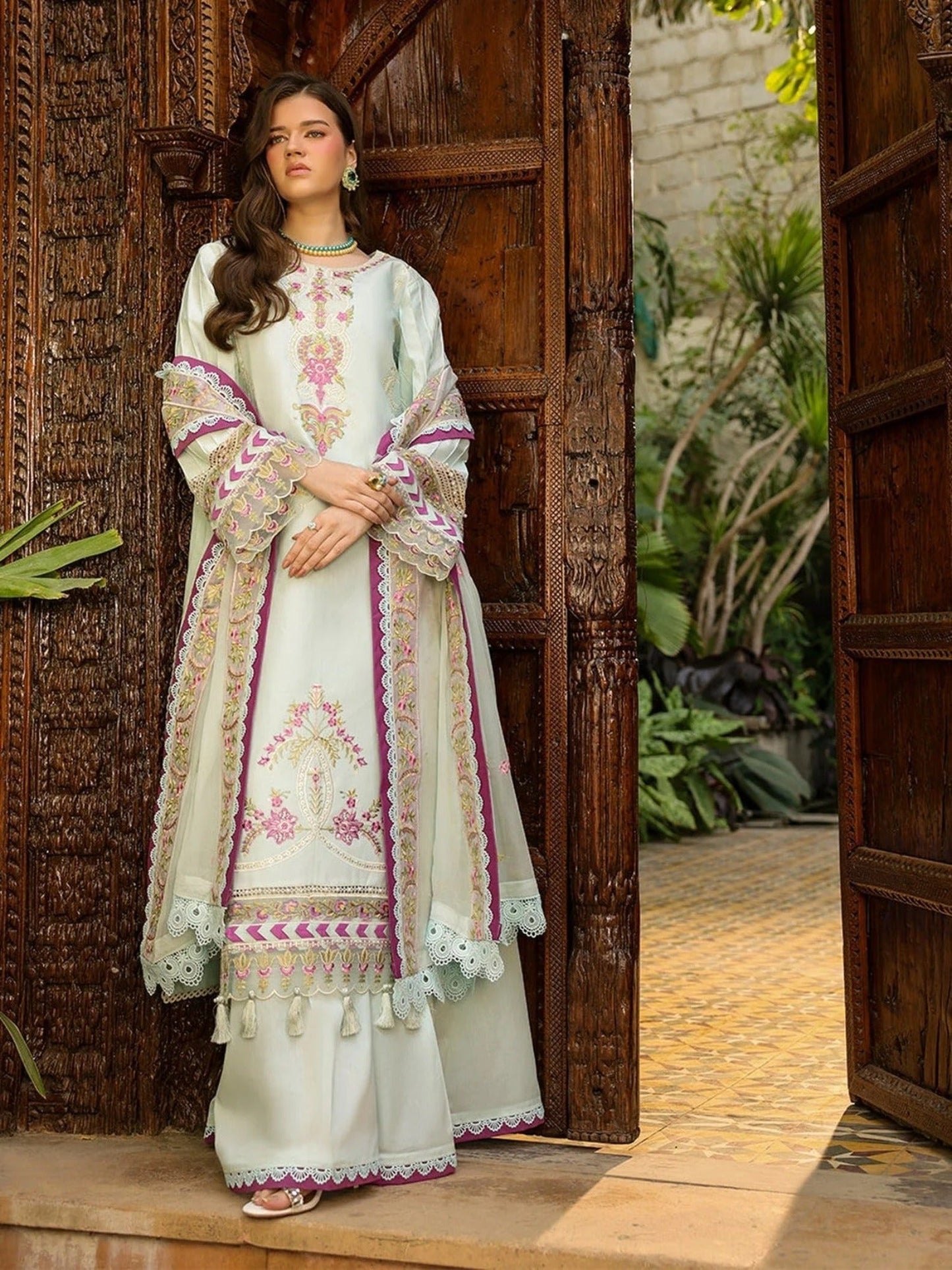 Green-Mahnur Shanaya Lawn Vol 2 Embroidered Stitched 3-Piece Suit-SH-12