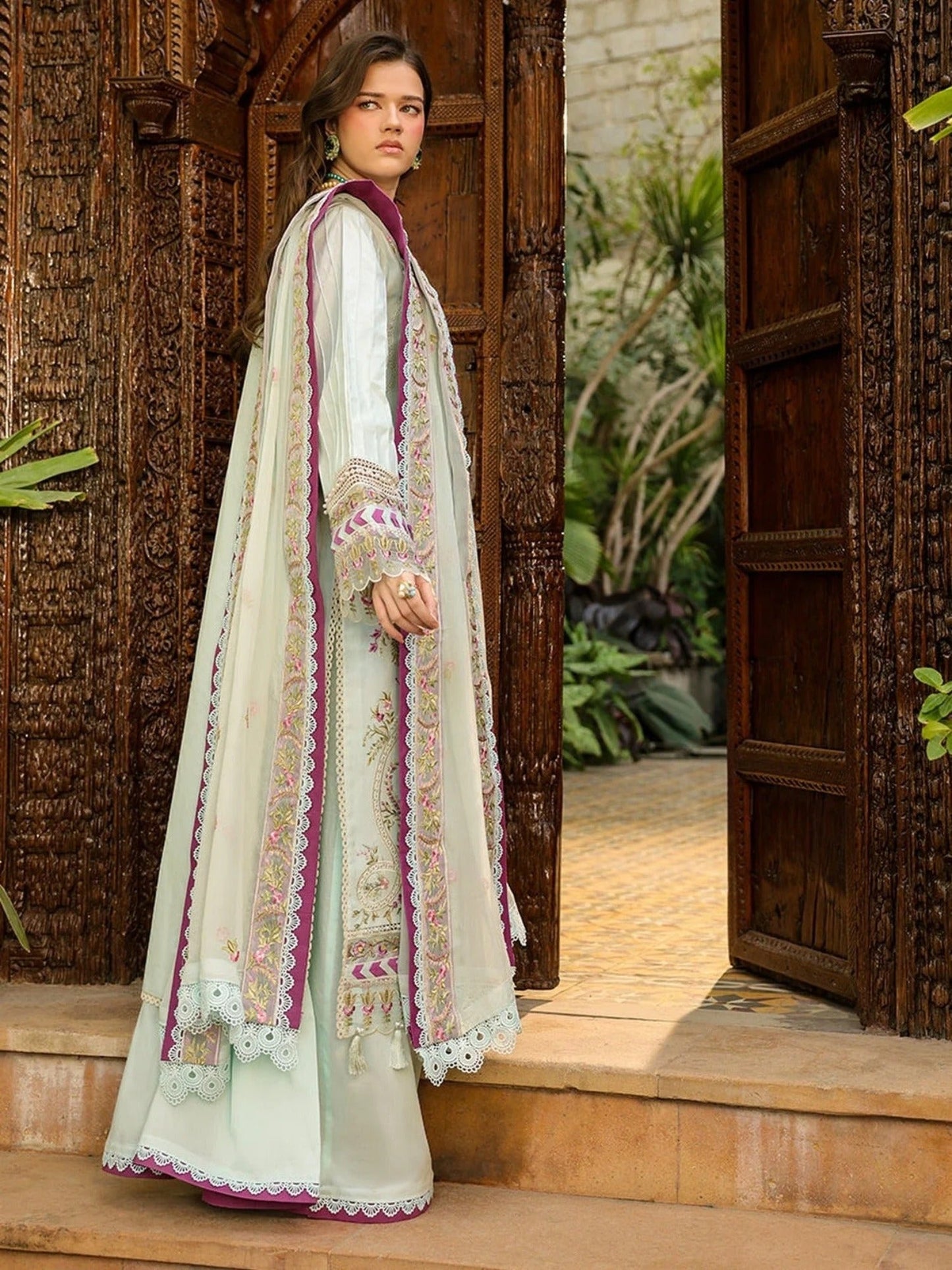 Green-Mahnur Shanaya Lawn Vol 2 Embroidered Stitched 3-Piece Suit-SH-12