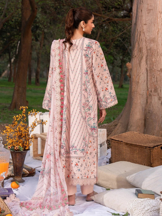 Pink-Chandan Nagri Lawn Embroidered Stitched 3-Piece Suit-Jian Tao