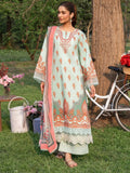 Mint green and orange-Chandan Nagri Lawn Embroidered Stitched 3-Piece Suit-Bi Yun