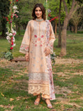 Peach-Chandan Nagri Lawn Embroidered Stitched 3-Piece Suit-Edel-Weiss