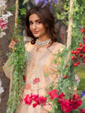 Peach-Chandan Nagri Lawn Embroidered Stitched 3-Piece Suit-Edel-Weiss