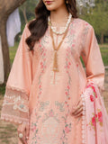 Peach-Chandan Nagri Lawn Embroidered Stitched 3-Piece Suit-Eirlys