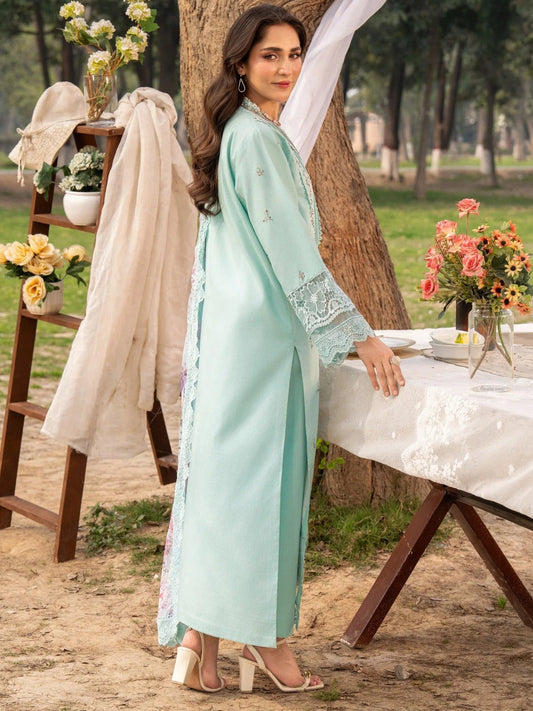 Blue-Chandan Nagri Lawn Embroidered Stitched 3-Piece Suit-Cassia