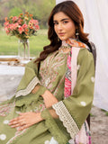 Green-Chandan Nagri Lawn Embroidered Stitched 3-Piece Suit-Meihua Pearl