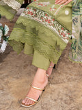 Green-Chandan Nagri Lawn Embroidered Stitched 3-Piece Suit-Meihua Pearl