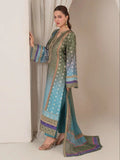 Blue-Chandan Nagri Silk Embroidered Stitched 3-Piece Suit-Selin