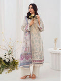 Mint and Cream-Chandan Nagri Lawn Embroidered Stitched 3-Piece Suit-Azure-Ivory