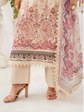 Cream and Pink-Chandan Nagri Lawn Embroidered Stitched 3-Piece Suit-Edena