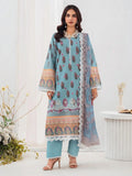 Blue-Chandan Nagri Lawn Embroidered Stitched 3-Piece Suit-Fleur