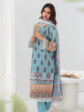 Blue-Chandan Nagri Lawn Embroidered Stitched 3-Piece Suit-Fleur