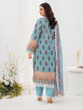 Blue-Chandan Nagri Lawn Embroidered Stitched 3-Piece Suit-Fleur