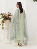 Mint green-Chandan Nagri Lawn Embroidered Stitched 3-Piece Suit-Evolet