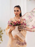 Peach-Chandan Nagri Lawn Embroidered Stitched 3-Piece Suit-Oriane