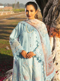 Blue-Chandan Nagri Lawn Embroidered Stitched 3-Piece Suit-Rimna
