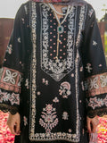 Black-Chandan Nagri Lawn Embroidered Stitched 3-Piece Suit-Nissa