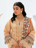 Beige-Chandan Nagri Khaddar Embroidered Stitched 3-Piece Suit-Iresine
