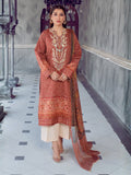 Orange and Cream-Chandan Nagri Lawn Embroidered Stitched 3-Piece Suit-Rose