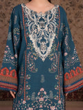 Blue-Chandan Nagri Khaddar Embroidered Stitched 3-Piece Suit-Denali