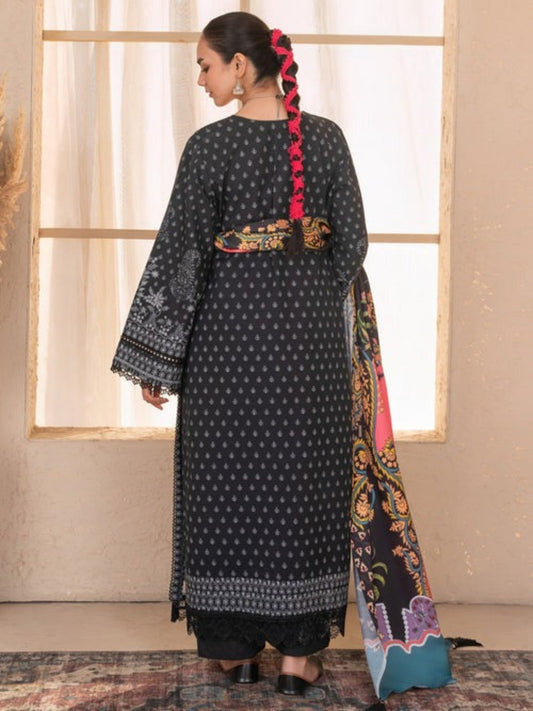 Blue-Chandan Nagri Khaddar Embroidered Stitched 3-Piece Suit-Ramii