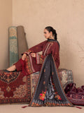 Maroon-Chandan Nagri Khaddar Embroidered Stitched 3-Piece Suit-Zariya