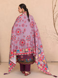 Burgandy-Chandan Nagri Khaddar Embroidered Stitched 3-Piece Suit-Noorza