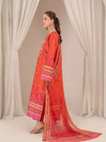 Orange-Chandan Nagri Silk Embroidered Stitched 3-Piece Suit-Derya