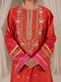 Orange-Chandan Nagri Silk Embroidered Stitched 3-Piece Suit-Derya