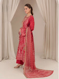 Red-Chandan Nagri Silk Embroidered Stitched 3-Piece Suit-Esra
