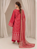 Red-Chandan Nagri Silk Embroidered Stitched 3-Piece Suit-Esra