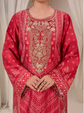 Red-Chandan Nagri Silk Embroidered Stitched 3-Piece Suit-Esra