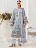 Blue-Chandan Nagri Lawn Embroidered Stitched 3-Piece Suit-Brisa