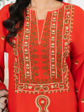 Orange Alina Lime Lawn Embroidered Stitched 3-Piece Suit-Minal
