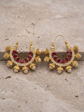 Red , white and gold-Orya Jewellery Earrings-Ruby Red E70