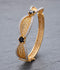 Orya Jewellery Zircon Gold Bangle-Black B17