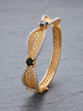 Orya Jewellery Zircon Gold Bangle-Black B17