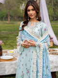 Blue-Chandan Nagri Lawn Embroidered Stitched 3-Piece Suit-Azaria