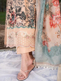 Peach-Chandan Nagri Lawn Embroidered Stitched 3-Piece Suit-Tao Rao